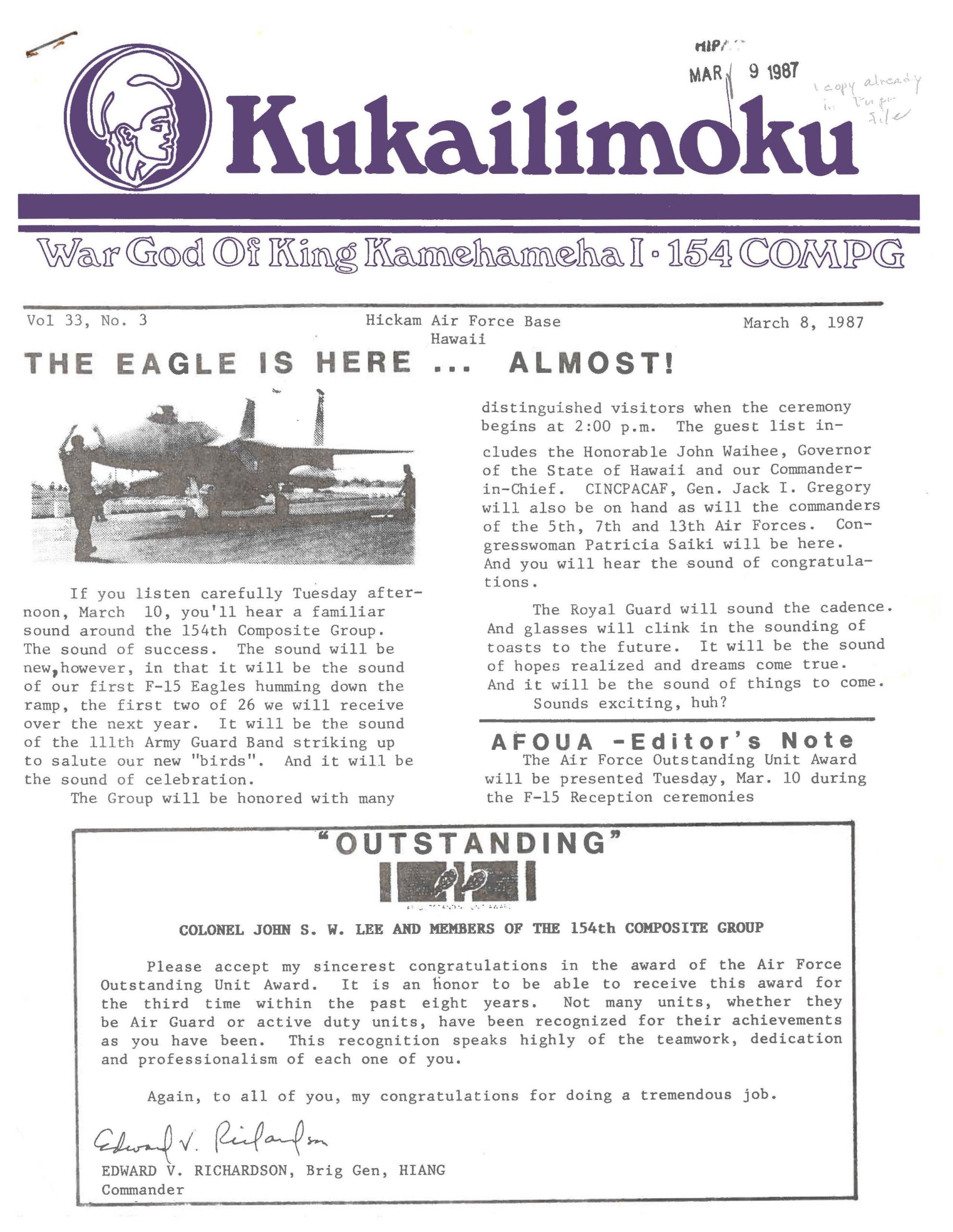 1987 March Kūkāʻilimoku