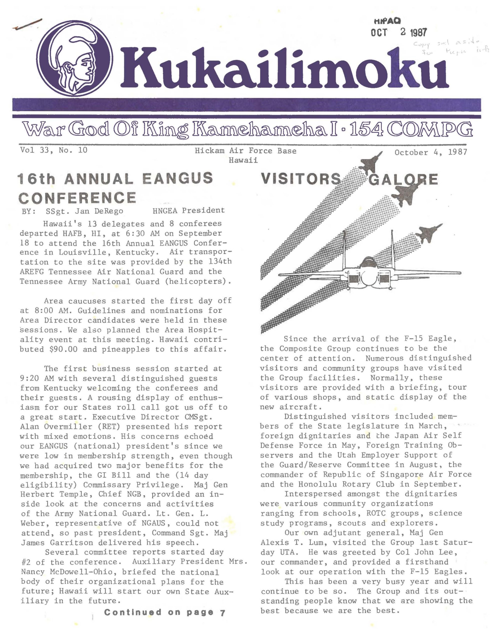 1987 October Kūkāʻilimoku