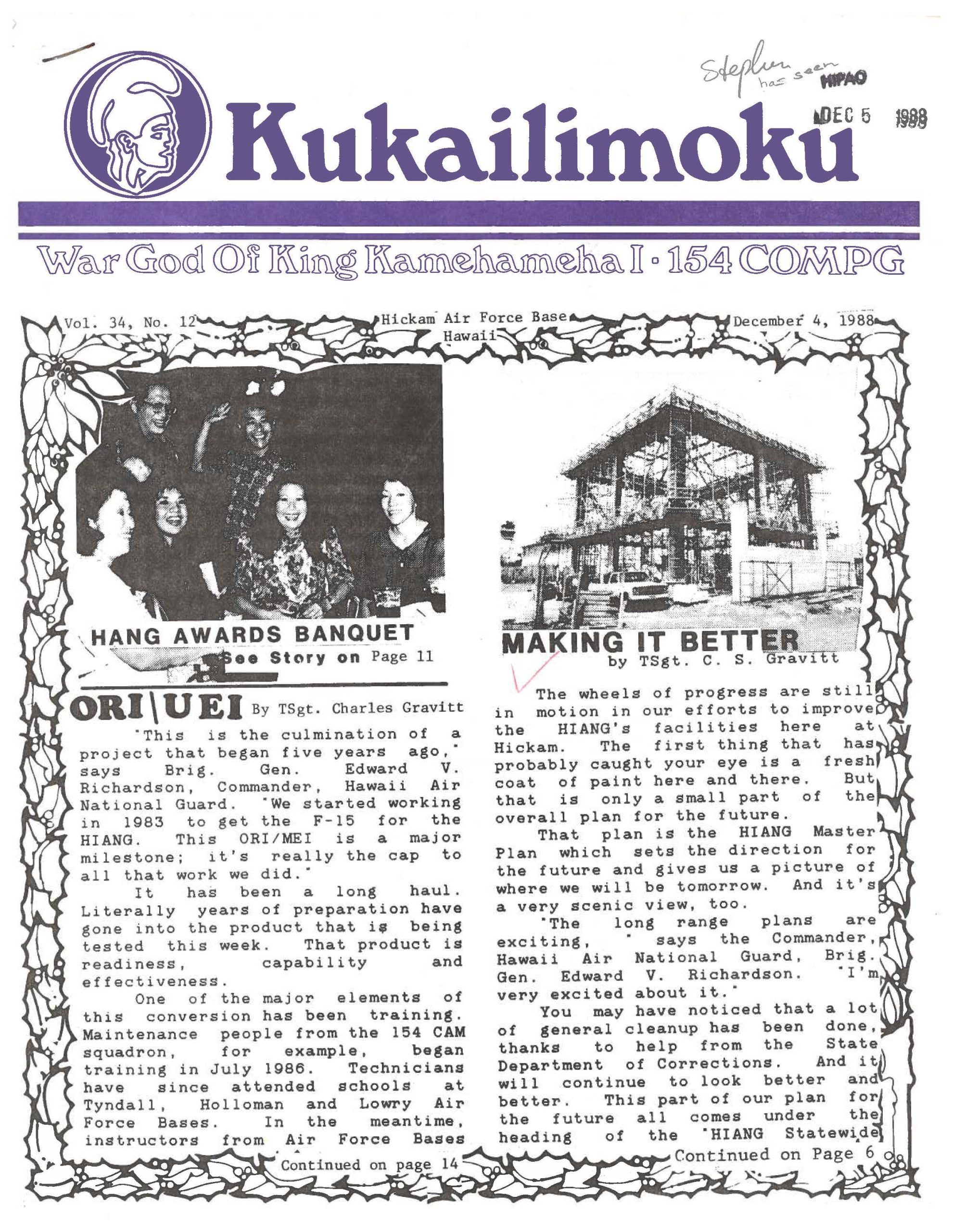 1988 December Kūkāʻilimoku