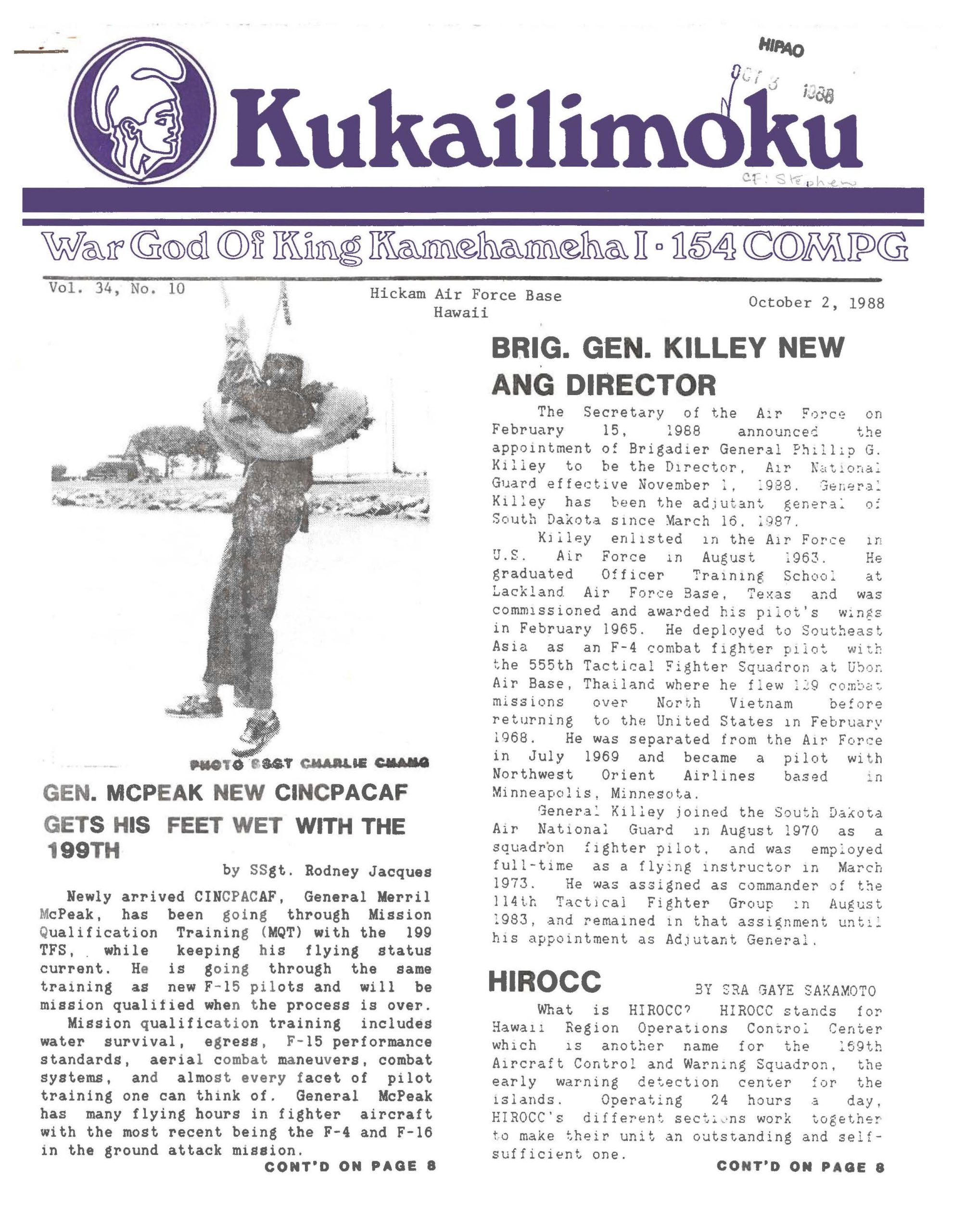 1988 October Kūkāʻilimoku