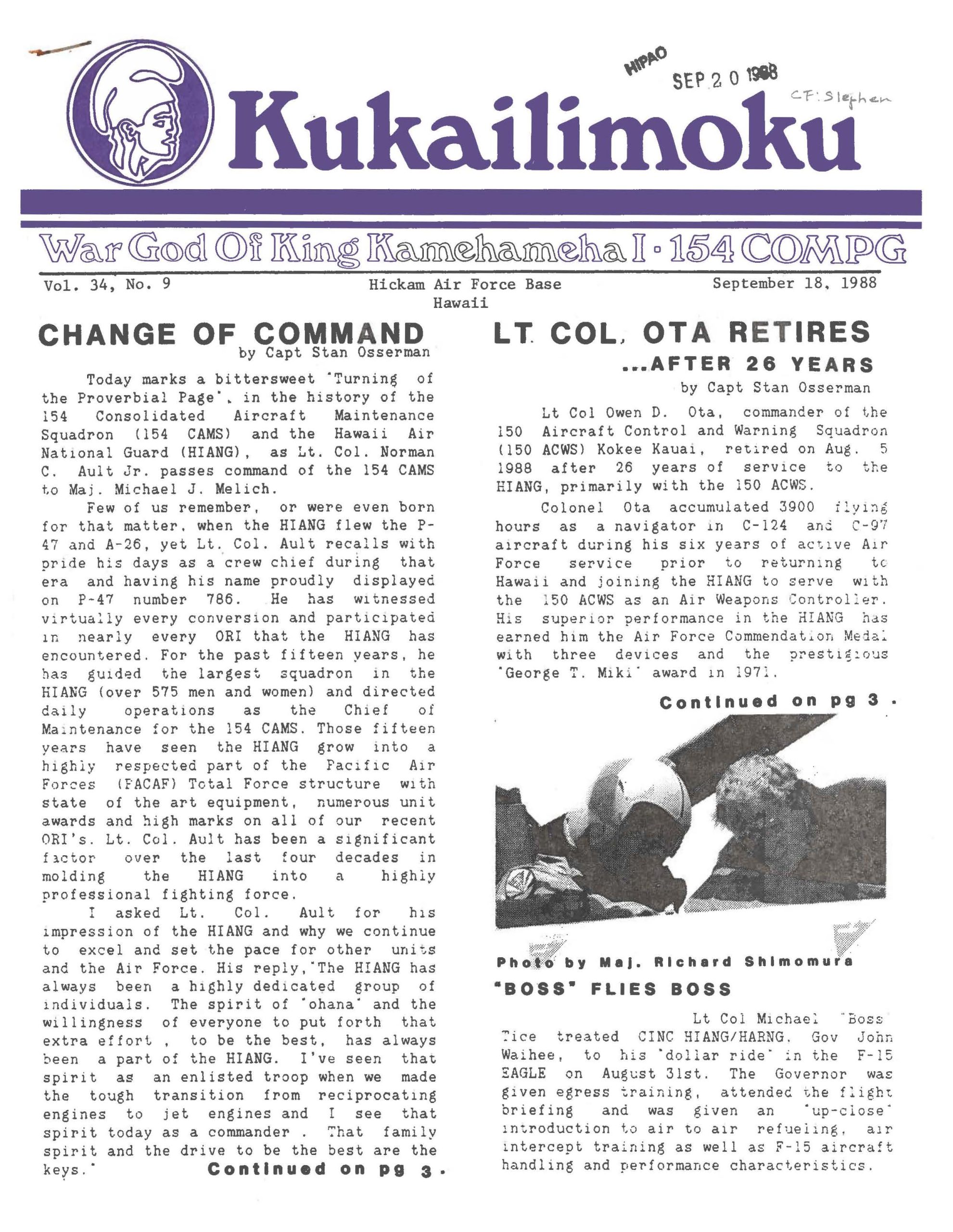 1988 September Kūkāʻilimoku