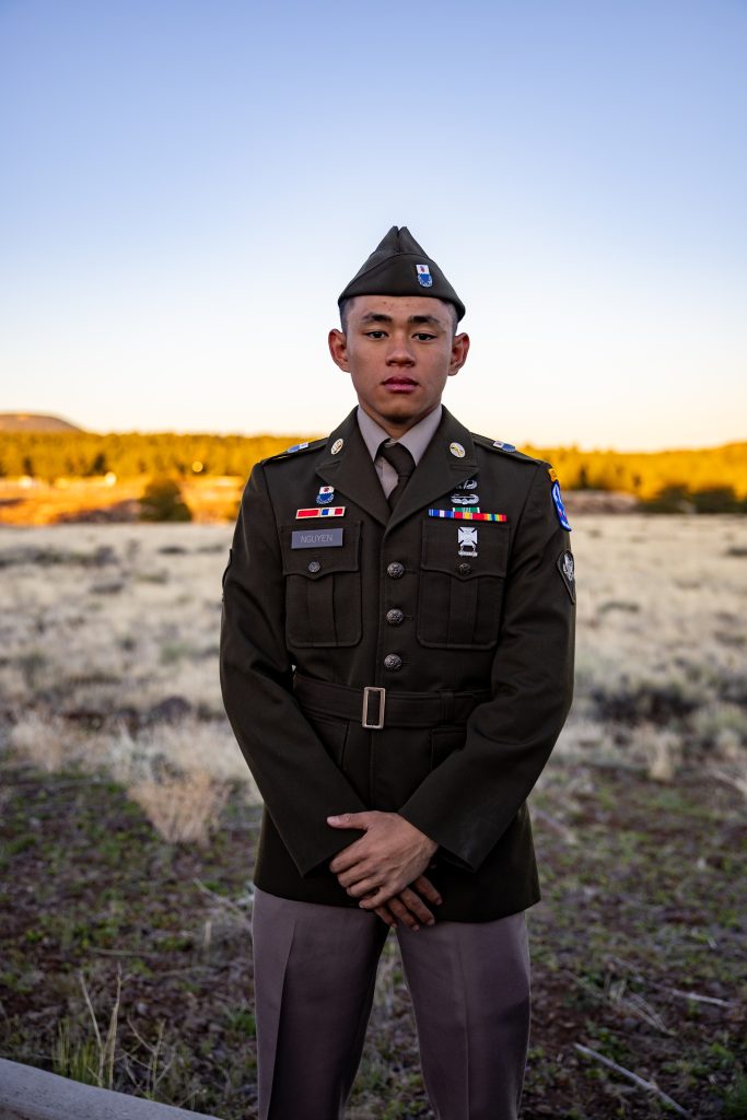 U.S. Army Spc. Vu Nguyen, a cavalry scout assigned to Bravo Troop, 1st Squadron, 299th Cavalry Regiment, 29th Infantry Brigade Combat Team, Hawaii Army National Guard, poses for a photo during the Region VII Best Warrior Competition (BWC) 2025 at Camp Navajo, Arizona, May 15, 2025. The region-level BWC highlights the adaptability, resilience and lethal precision of our forces, reaffirming the National Guard citizen-Soldiers’ unwavering readiness for every mission. Competitors from Arizona, California, Colorado, Guam, Hawaii, Nevada, New Mexico and Utah National Guards battled it out in physically and mentally challenging events to determine Region VII Soldier of the Year and Noncommissioned Officer of the Year. (U.S. Army National Guard photo by Staff Sgt. Lianne M. Hirano)
