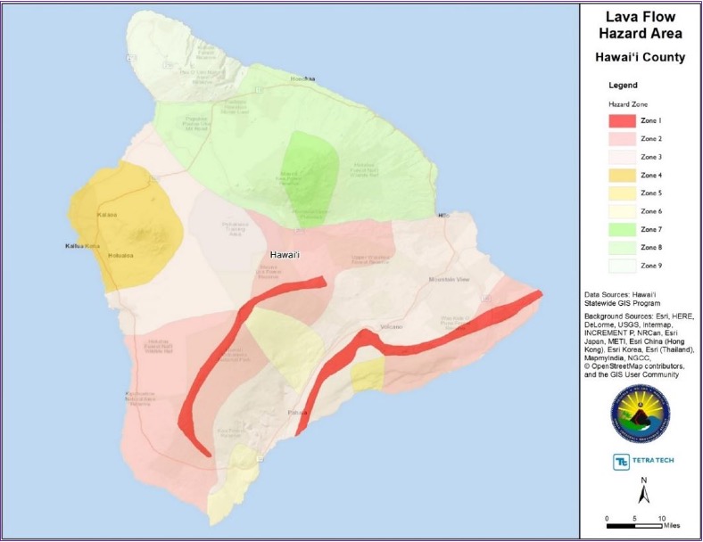 Lava Flow Hazard Zones,County of Hawaiʻi