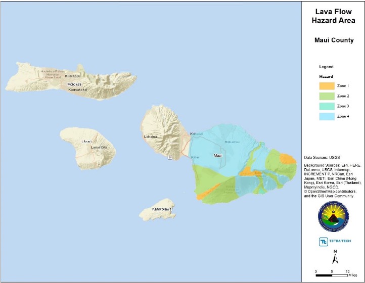 Lava Flow Hazard Zones,Maui County