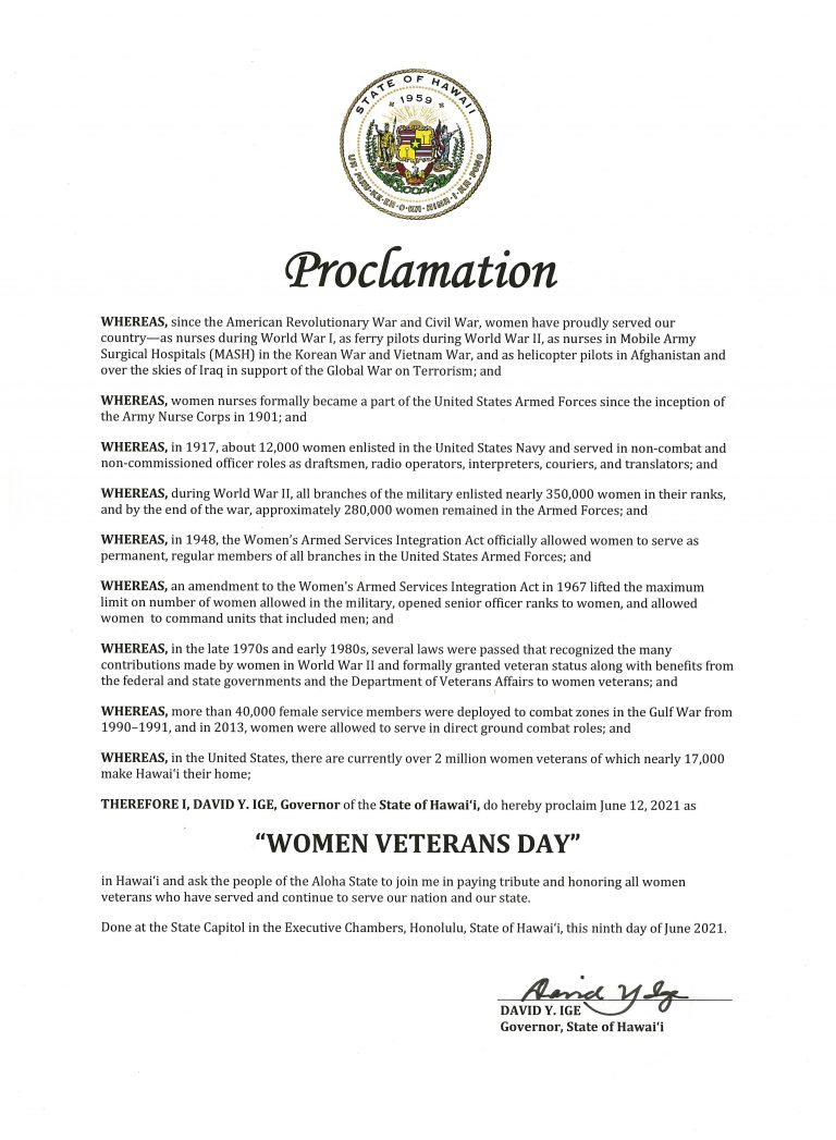 Office of Veterans' Services Women Veterans Day