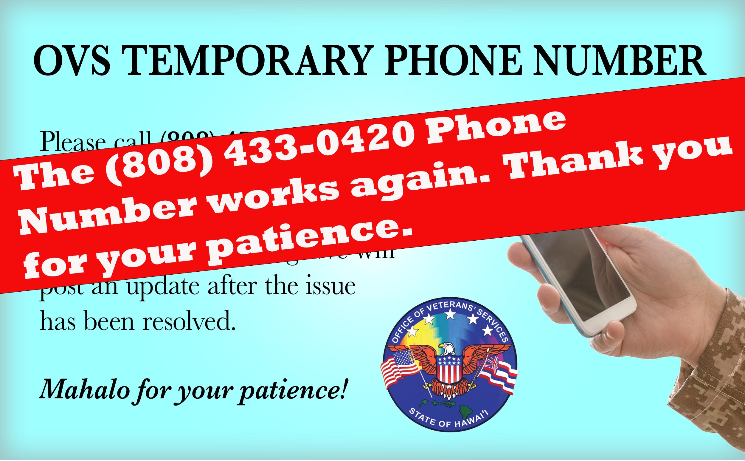 Office Of Veterans Services The Oahu OVS Office Phone Number 808 433 