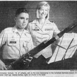 This photo shows the then Specialist Christopher Ventura as part of the 25th Infantry Division Band.