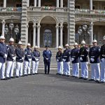 The Royal Guard celebrated its 50th anniversary on November 16, 2013. To commemorate the event, unit members recently posed for photos at Iolani Palace.