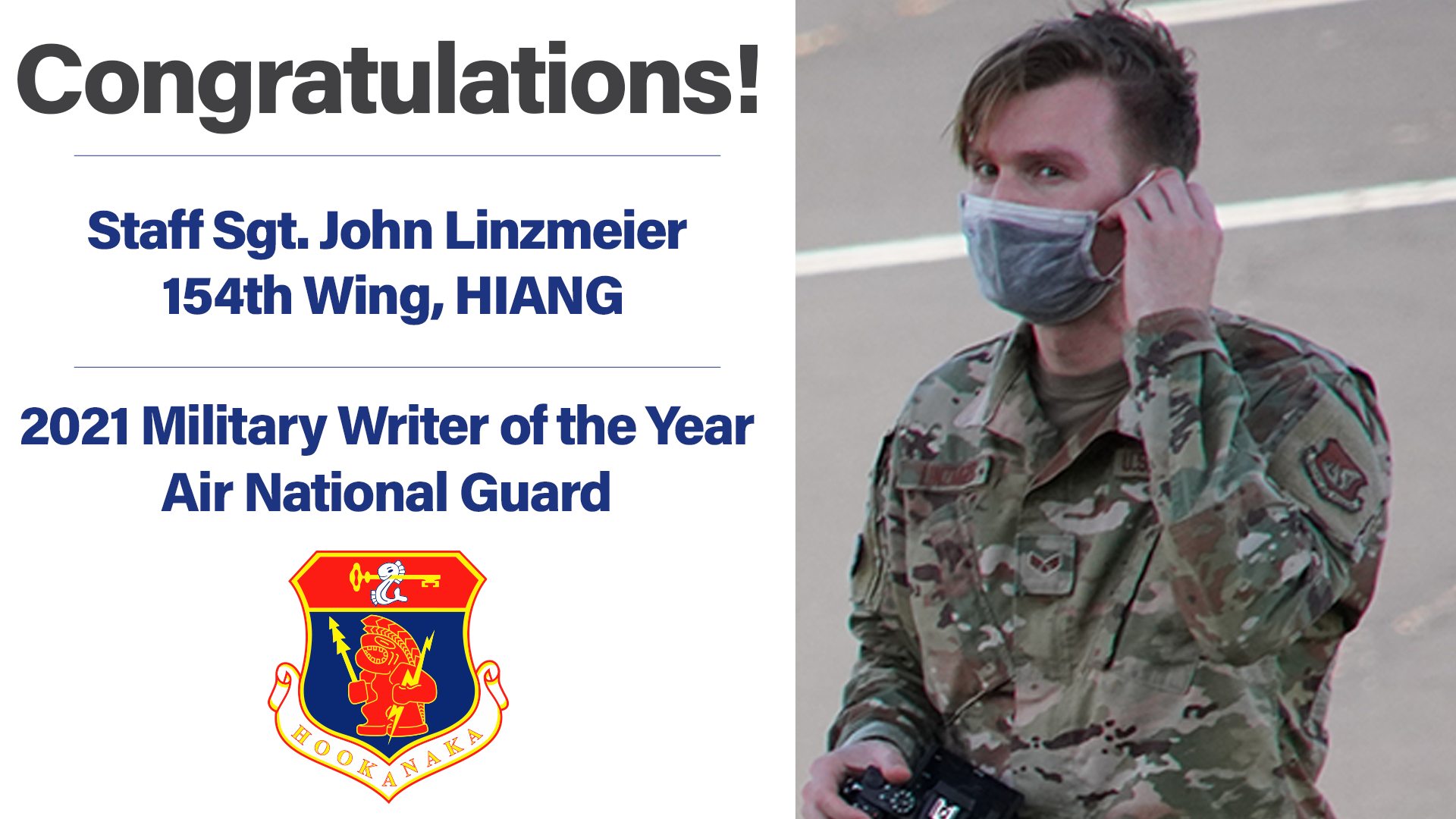 SSgt John Linzmeier Nationally Recognized