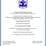 2025 Headquarters and Headquarters Company, 29th Infantry Brigade Combat Team Change of Responsibility Ceremony