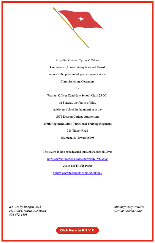 2025 Warrant Officer Candidate School Class 25-001 Commissioning Ceremony