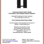 2025 First Lieutenant Ryan Shawn Edgar Promotion