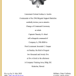 2025 Alpha Company, 29th Brigade Support Battalion Change of Command