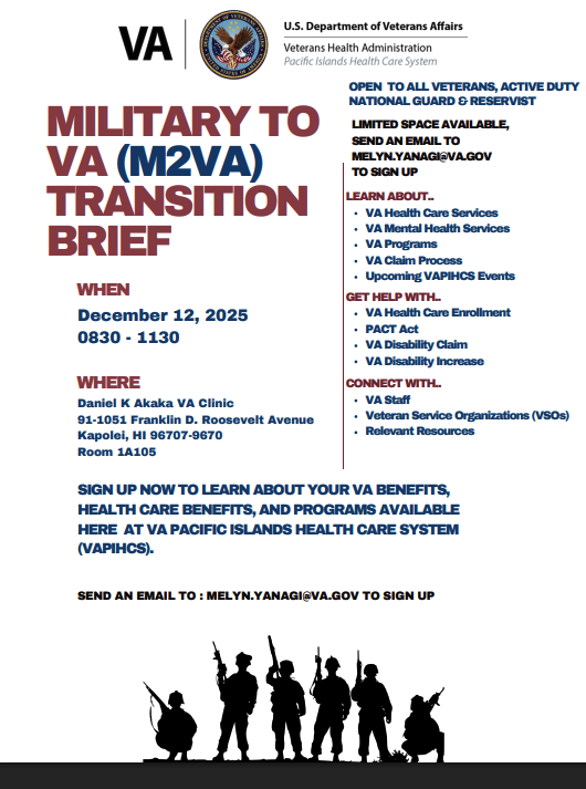 MILITARY TO VA (M2VA) TRANSITION BRIEF
