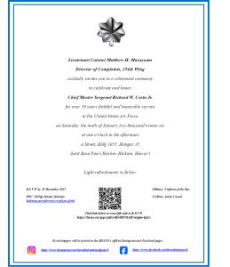 2026 Chief Master Sgt. Richard Costa Jr. Retirement