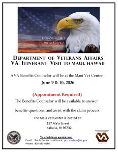 VBA Benefits Visit to Maui, 9 & 10 June 2026