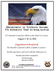 VBA Benefits Visit to Maui, 11 & 13 Aug 2026
