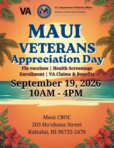Maui Veterans Appreciation Day September 19, 2026