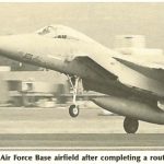 The f-15 Eagle sets down on the Hickam Air Force Base airfield after completing a routine mission.