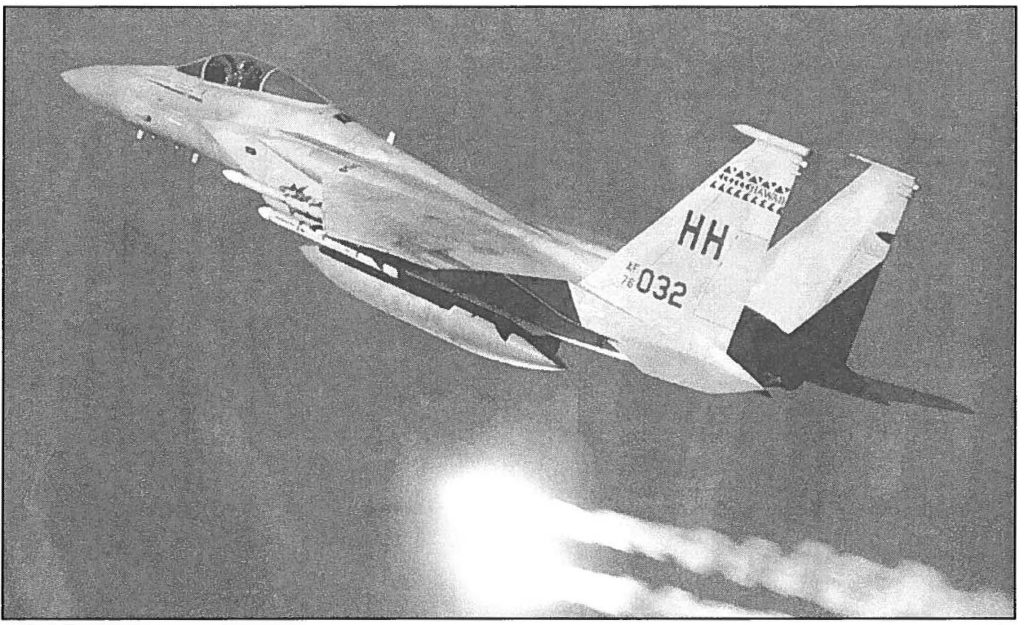 LIGHTING UP THE SKIES Hawaii Air National Guard F-15 Eagle jetfighter patrols the Hawaiian skies. John A. Dibbs, The Picture Plane Co. photo