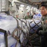 ICEMAN COMETH – A C-17 Globemaster III, transports ice and other emergency supplies to the big island of Hawaii for Hurricane Iselle disaster relief. Tech. Sgt. Andrew L. Jackson photo