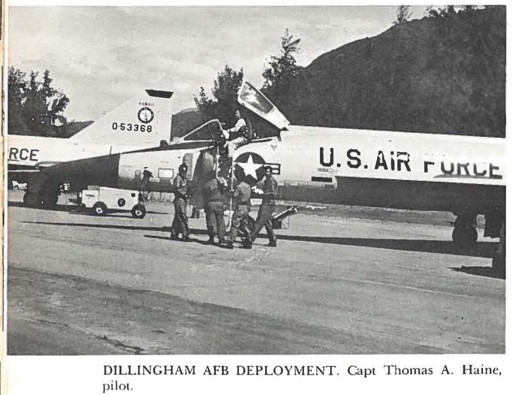 DILLINGHAM AFB DEPLOYMENT. Capt Thomas A. Haine, pilot.