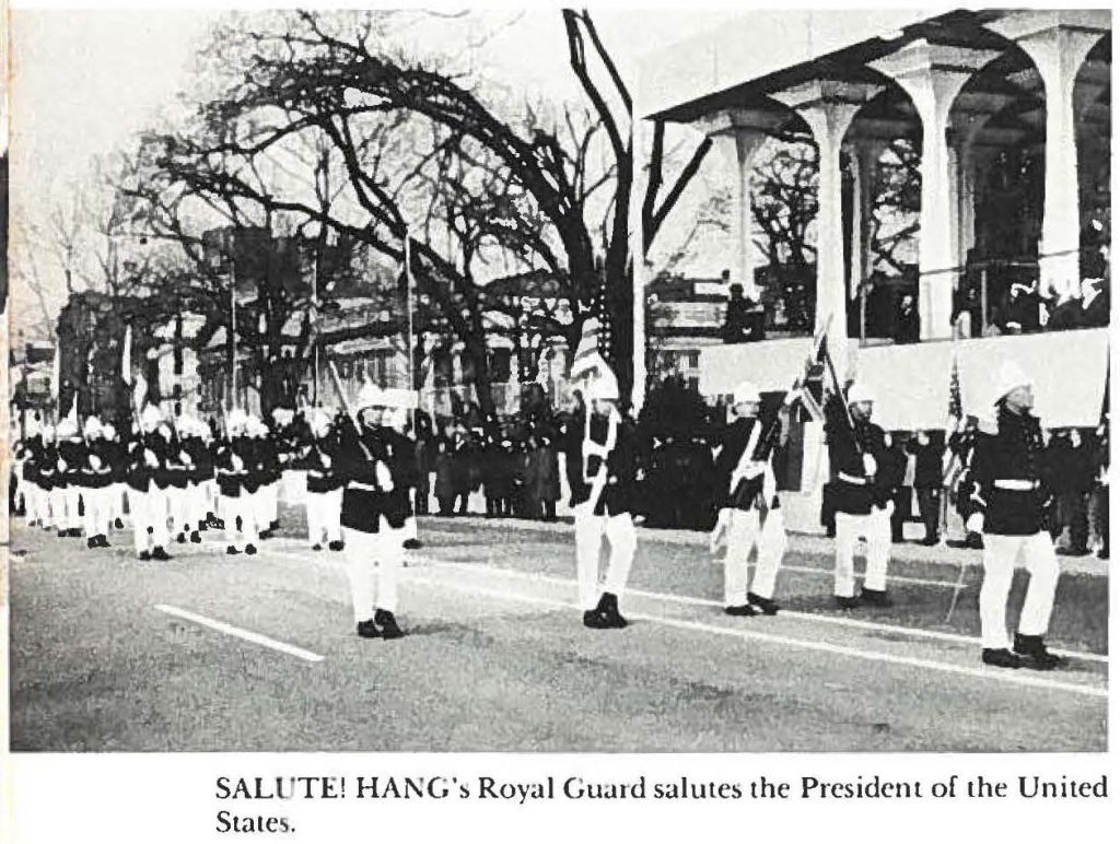 SALUTE! HANG's Royal Guard salutes the President of the United States.