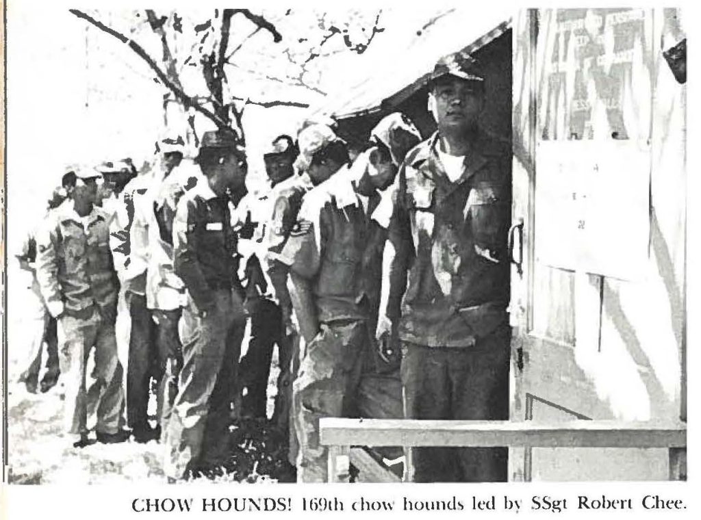 CHOW HOUNDS! 169th chow hounds led by SSgt Robert Chee