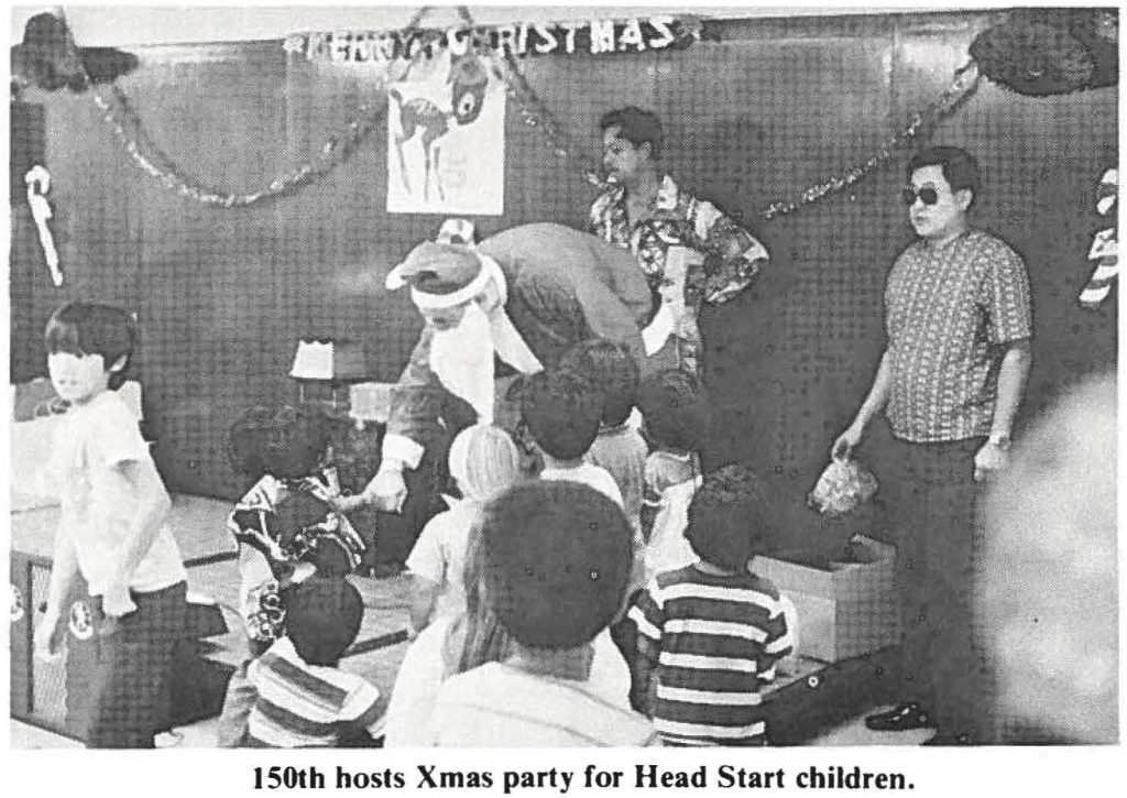 150th hosts Xmas party for Head Start children.