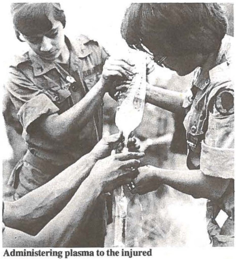 Administering plasma to the injured