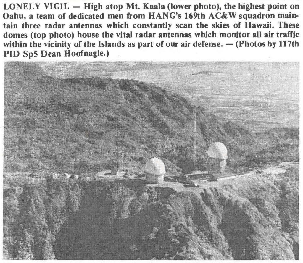 LONELY VIGIL - These domes house the vital radar antennas which monitor all air traffic within the vicinity of the Islands as part of our air defense. - (Photo by 117th PIO Sp5 Dean Hoofnagle.)