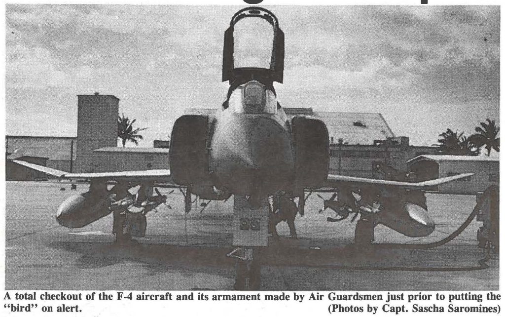 A total checkout of the F-4 aircraft and its armament made by Air Guardsmen just prior to putting the "bird" on alert.