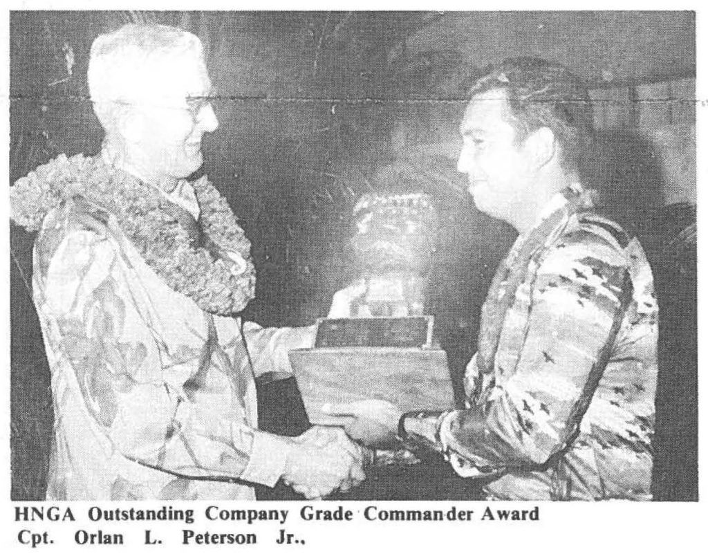 HNGA Outstanding Company Grade Commander Award Cpt. Orlan L. Peterson Jr ..