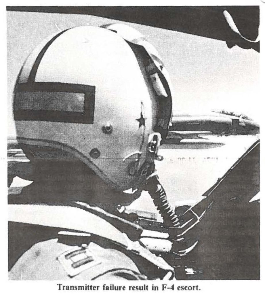 Transmitter failure result in F-4 escort.