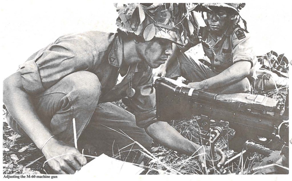 Adjusting the M-60 machine gun