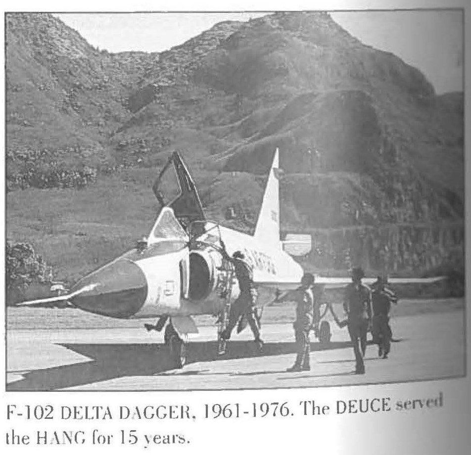 F-102 DELTA DAGGER, 1961-1976. The DEUCE served the HANG for 15 years.