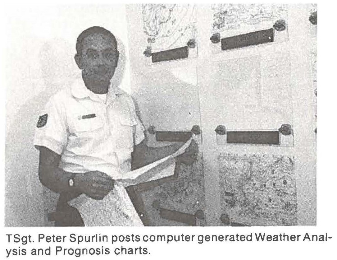 TSgt. Peter Spurlin posts computer generated Weather Analysis and Prognosis charts.