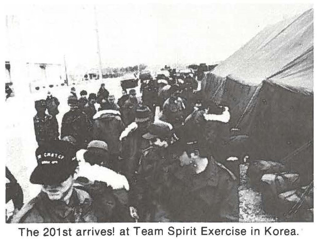 The 201st arrives! at Team Spirit Exercise in Korea.