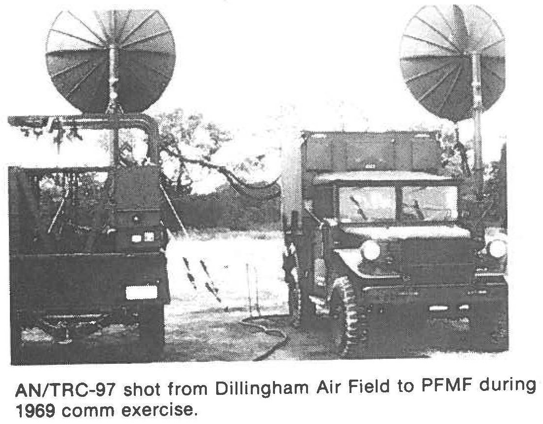 AN/TRC-97 shot from Dillingham Air Field to PFMF during 1969 comm exercise.