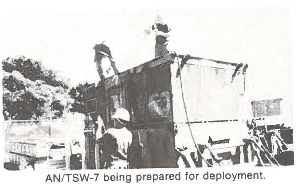 AN/TSW-7 being prepared for deployment.