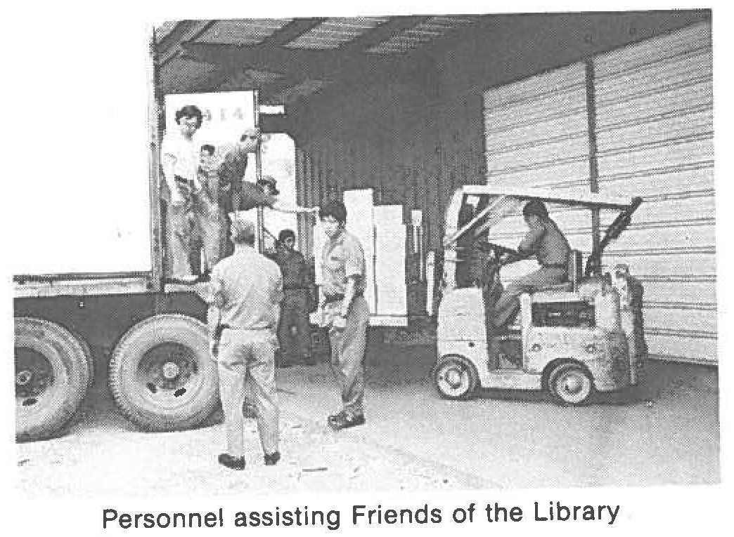 Personnel assisting Friends of the Library