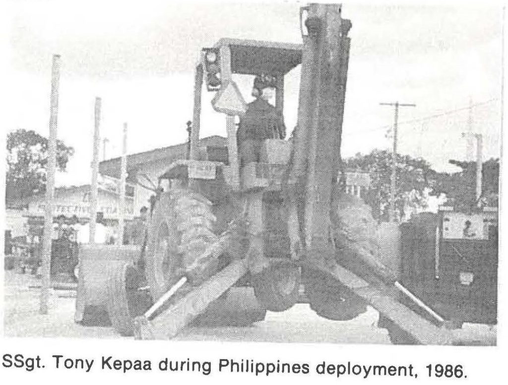 SSgt. Tony Kepaa during Philippines deployment, 1986.