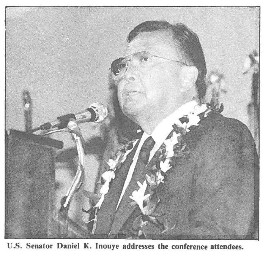 U.S. Senator Daniel K. Inouye addresses the conference attendees.