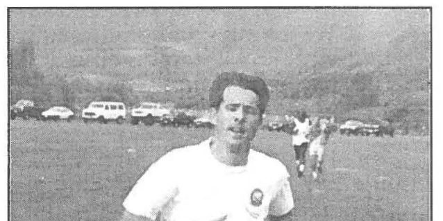 Capt. Mike Compton, or the 154th Civil Engineering Squadron is the first Guard member to cross the finish line in this year's HING fun run.