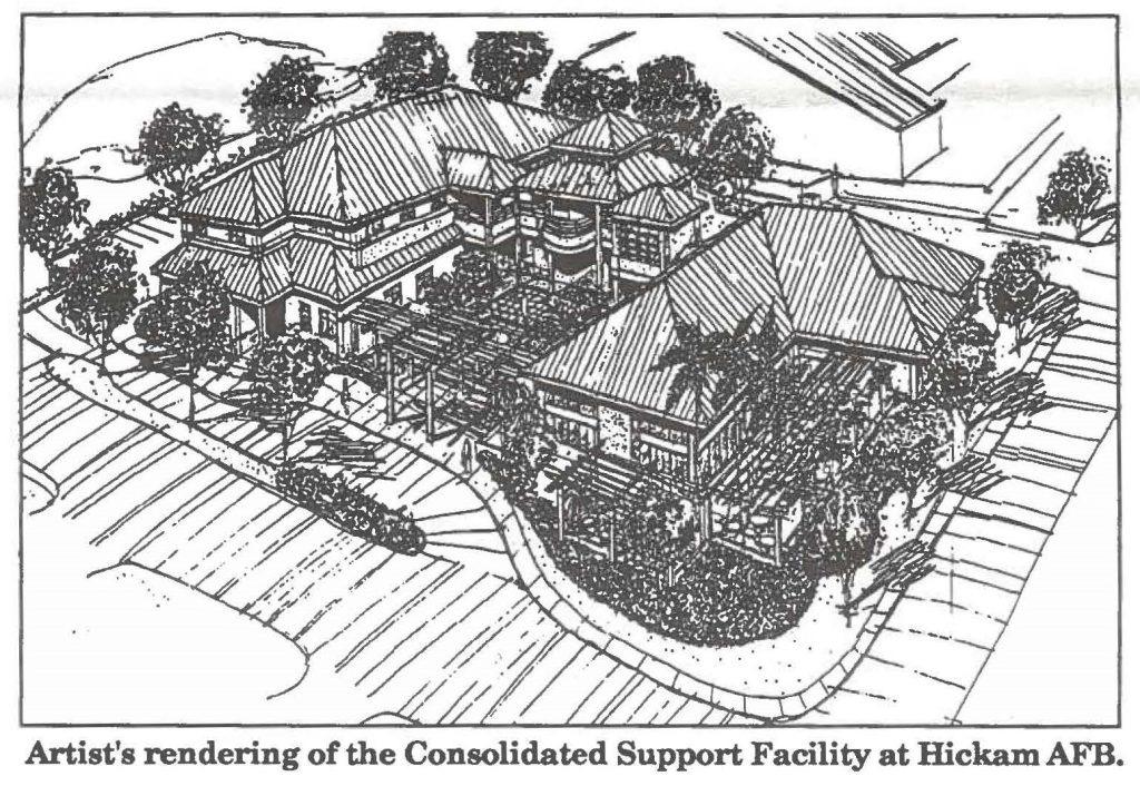 Artist's rendering of the Consolidated Support Facility at Hickam AFB
