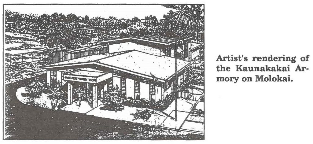 Artist's rendering of the Kaunakakai Armory on Molokai.