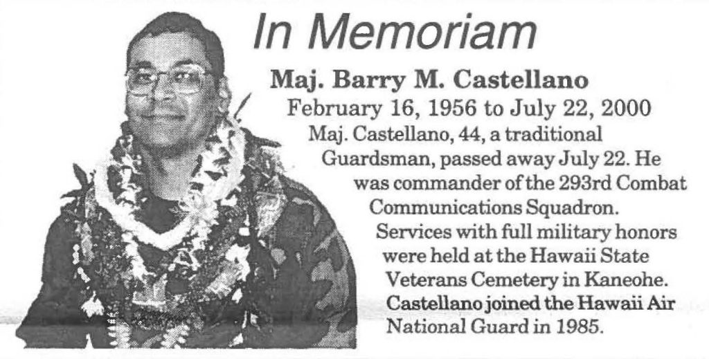Maj. Barry M. Castellano