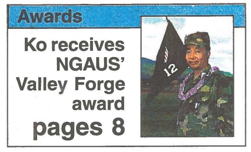 Ko receives NGAUS' Valley Forge award pages 8