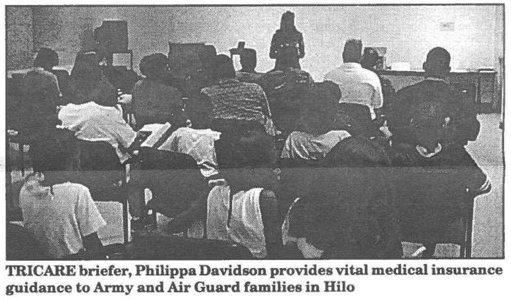 TRICARE briefer, Philippa Davidson provides vital medical insurance guidance to Army and Air Guard families in Hilo