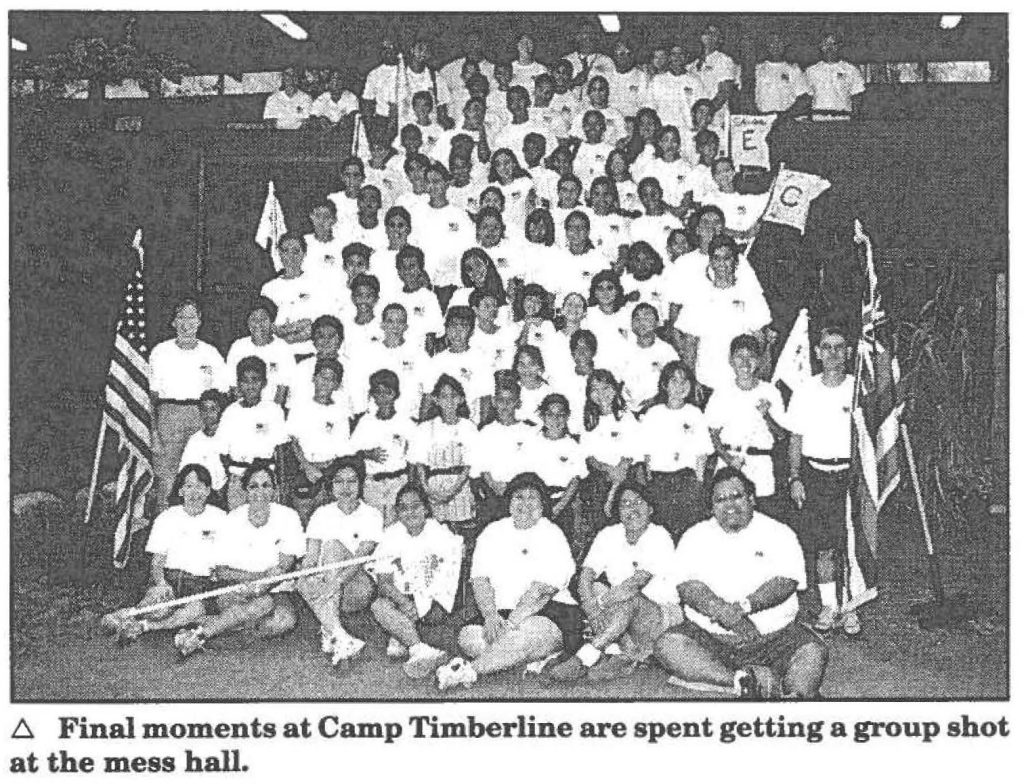 Final moments at Camp Timberline are spent getting a group shot at the mess hall.